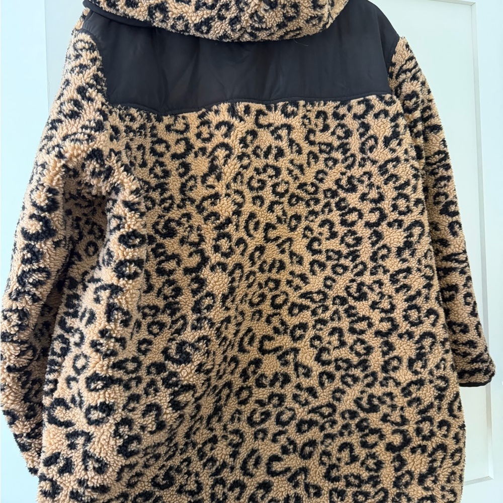 Sanctuary Leopard Print Sherpa Coat in Tan and Black - Picture 4 of 4
